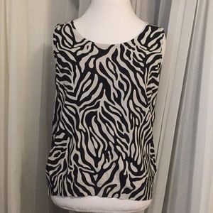 Zebra Print Sleeveless Blouse